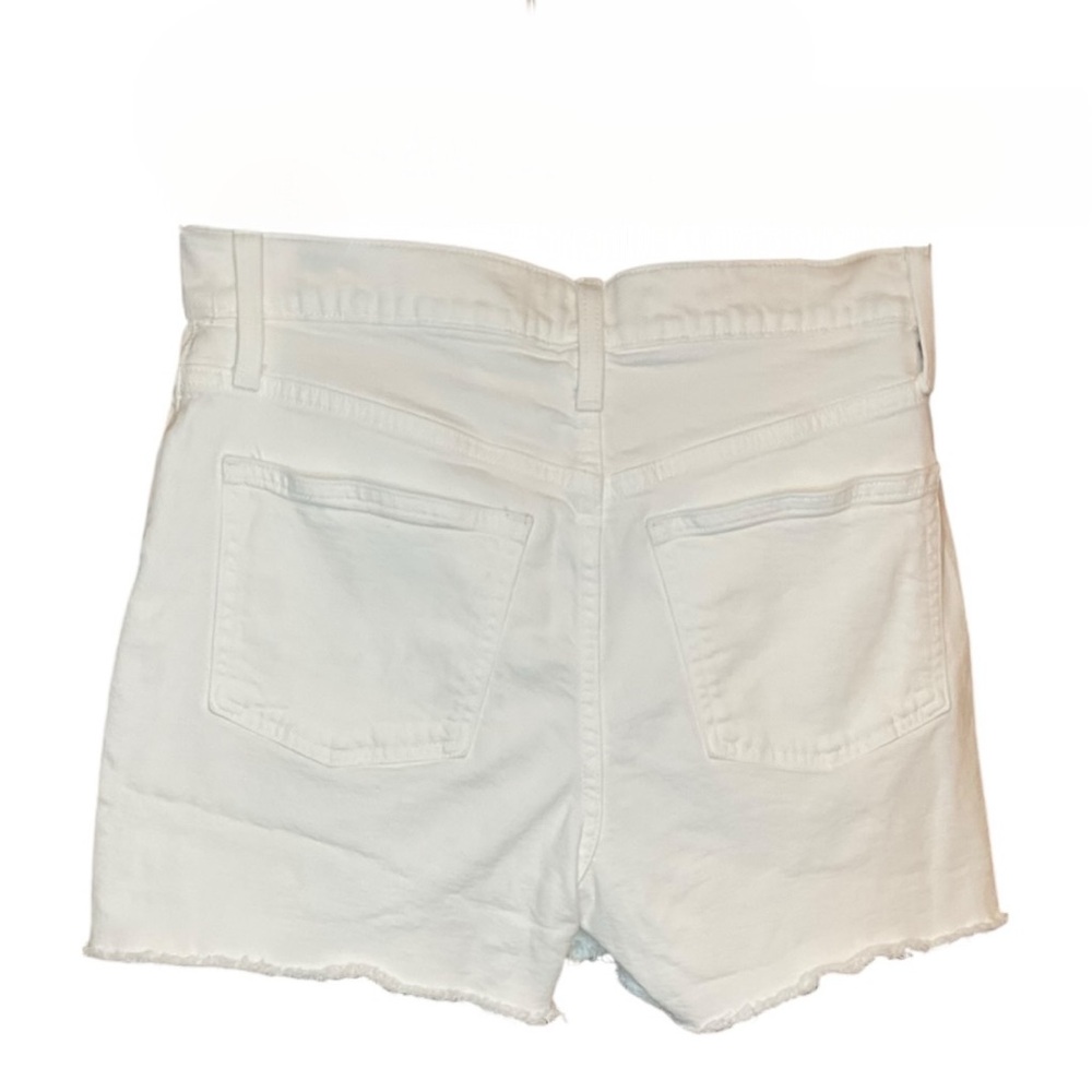 J. Crew White Denim Frayed High Rise Shorts Size 28 - Picture 2 of 2
